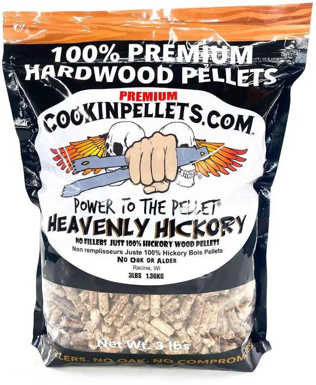 Main image of CookinPellets Premium Heavenly Hickory All Natural Hardwood BBQ Grill Wood Pellets for Indoor and Outdoor Pellet Grill and Pellet Smoker, 3 Pound Bag