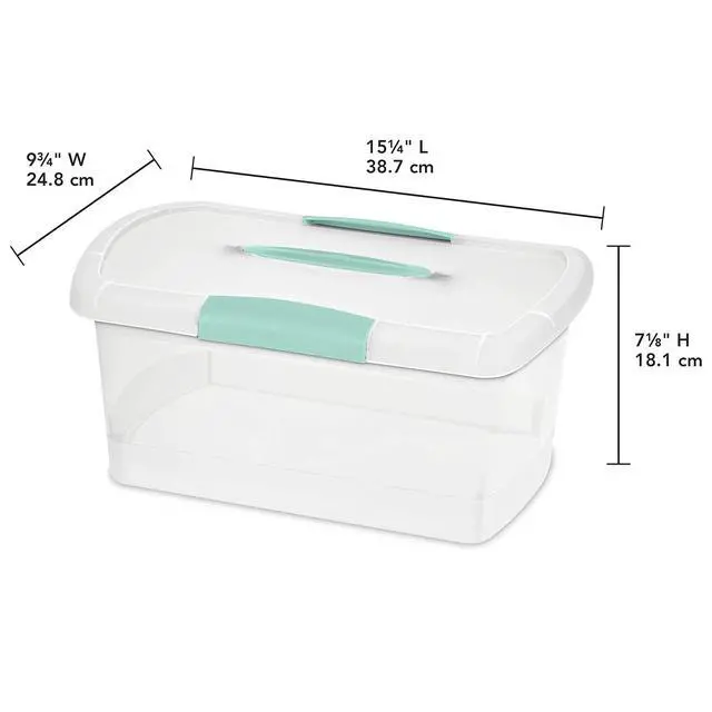 Alt view image 2 of 7 - Sterilite Medium Nesting ShowOffs, Clear Bin w/Latch Lid & Handle, 6 Pack | Heavy-Duty and Stackable Utility Box Containers for Home, Office, Cabinet, Closet, Bedroom, and Basement Organization
