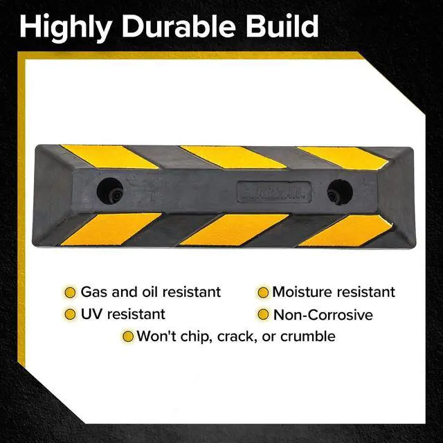 Alt view image 4 of 7 - Guardian 2' Parking Stopper for Garage, Rubber Curb, Mounting Holes