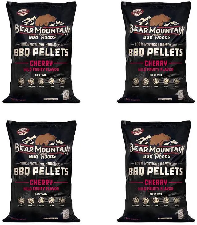 Main image of Bear Mountain BBQ FK13 Premium All-Natural Hardwood Mild and Fruity Cherry BBQ Smoker Pellets for Outdoor Grilling, 20 Pounds (4 Pack)