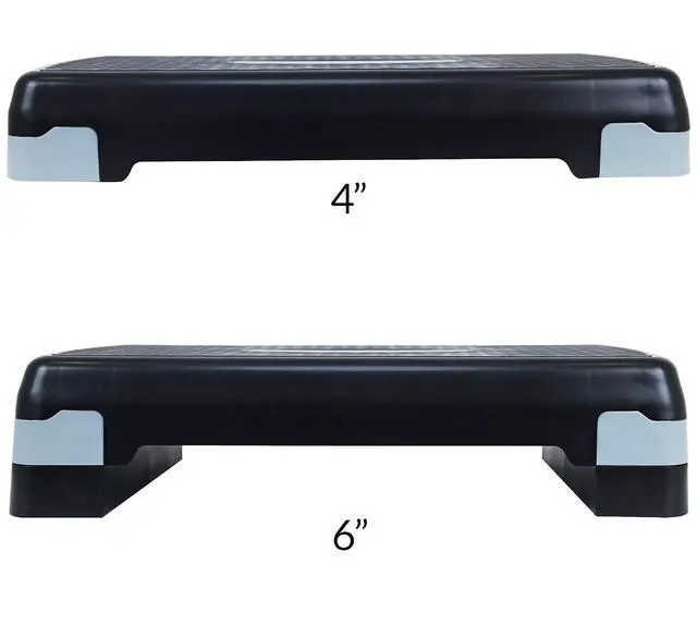 Alt view image 5 of 6 - Fitvids Aerobic Step Platform Trainer with Adjustable 2-Level Risers, 400 Pound Weight Capacity Non-Slip Exercise Stepper