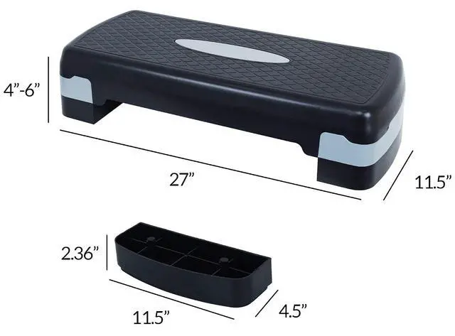 Alt view image 6 of 6 - Fitvids Aerobic Step Platform Trainer with Adjustable 2-Level Risers, 400 Pound Weight Capacity Non-Slip Exercise Stepper