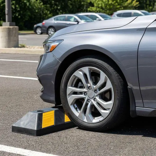 Alt view image 3 of 7 - Guardian 2' Parking Stopper for Garage, Rubber Curb, Mounting Holes