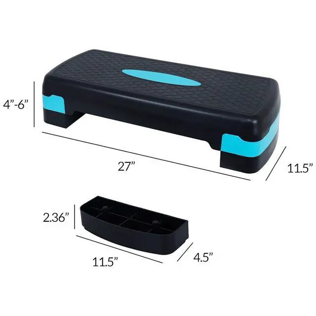 Alt view image 6 of 6 - Fitvids Aerobic Step Platform Trainer with Adjustable 2-Level Risers, 400 Pound Weight Capacity Non-Slip Exercise Stepper