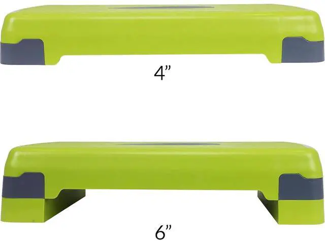 Alt view image 2 of 6 - Fitvids Aerobic Step Platform Trainer with Adjustable 2-Level Risers, 400 Pound Weight Capacity Non-Slip Exercise Stepper