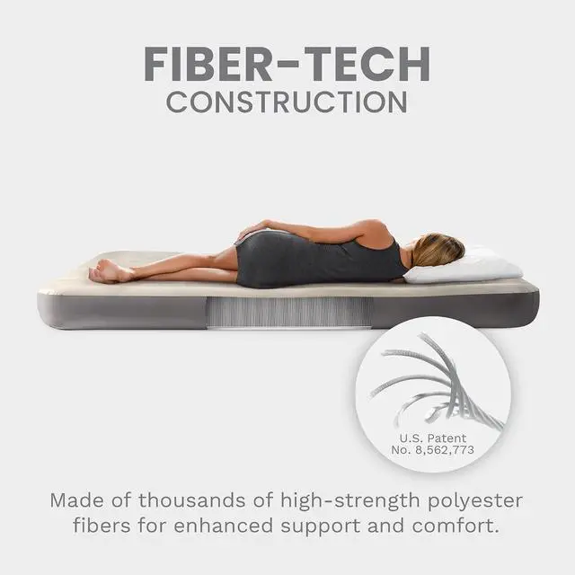 Alt view image 6 of 7 - INTEX 64101E Dura-Beam Standard Single-High Air Mattress: Fiber-Tech Twin Size 10in Bed Height 300lb Weight Capacity Pump Sold Separately