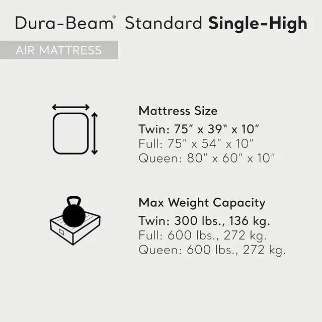 Alt view image 2 of 7 - Intex 64101E Dura-Beam Standard Series Single Height Inflatable Airbed, w/2 in 1 Extra Wide Valves, Supports Up to 300 pounds, Twin (2 Pack)