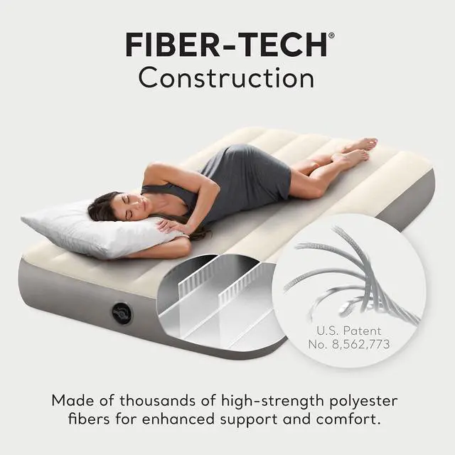 Alt view image 5 of 7 - Intex 64101E Dura-Beam Standard Series Single Height Inflatable Airbed, w/2 in 1 Extra Wide Valves, Supports Up to 300 pounds, Twin (2 Pack)