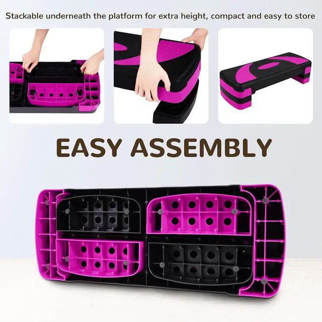 Alt view image 2 of 7 - BalanceFrom 31-inch Aerobic Step Platform Trainer with 3 Adjustable Risers