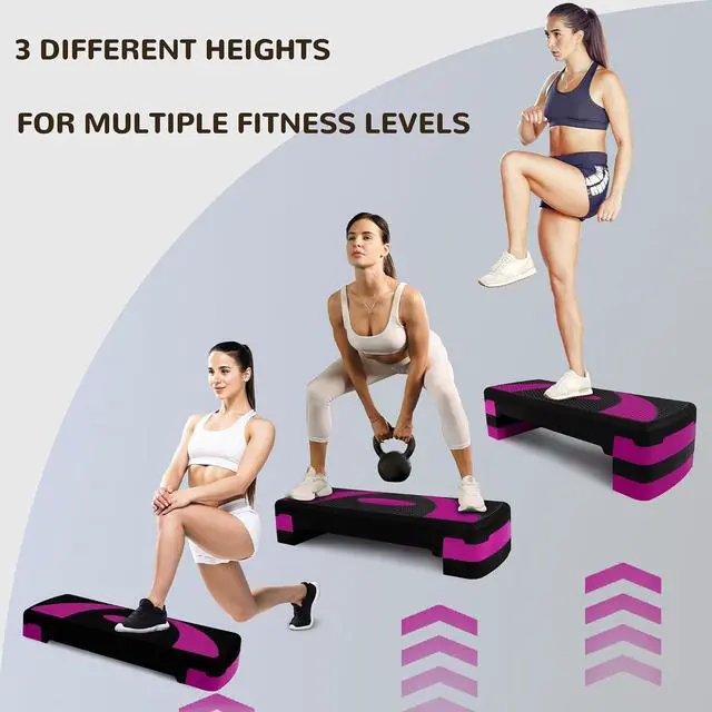 Alt view image 4 of 7 - BalanceFrom 31-inch Aerobic Step Platform Trainer with 3 Adjustable Risers