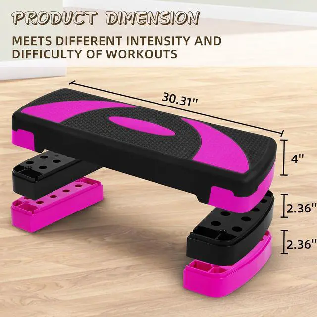 Alt view image 5 of 7 - BalanceFrom 31-inch Aerobic Step Platform Trainer with 3 Adjustable Risers