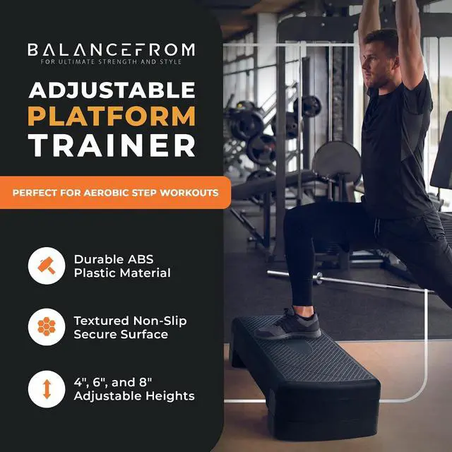 Alt view image 2 of 7 - BalanceFrom 31-inch Aerobic Step Platform Trainer with 3 Adjustable Risers