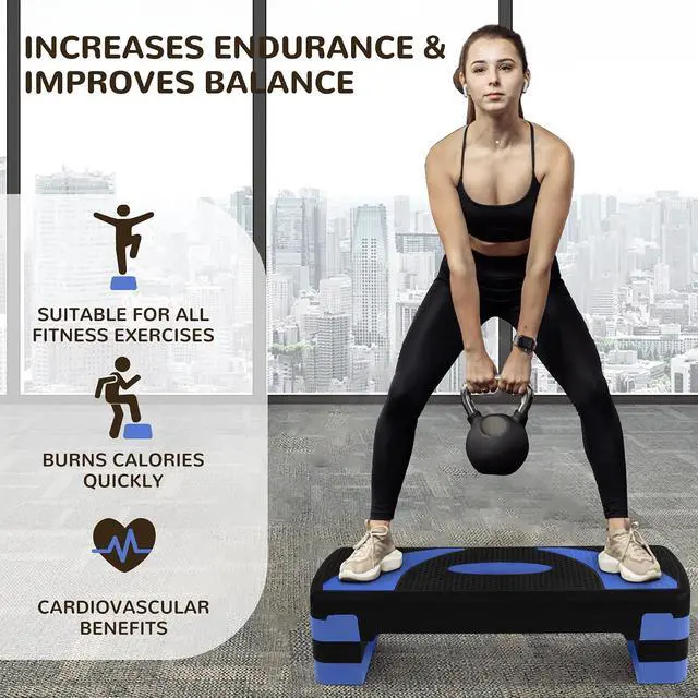 Alt view image 6 of 7 - BalanceFrom 31-inch Aerobic Step Platform Trainer with 3 Adjustable Risers