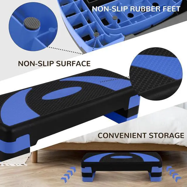 Alt view image 3 of 7 - BalanceFrom 31-inch Aerobic Step Platform Trainer with 3 Adjustable Risers