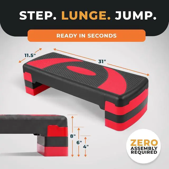 Alt view image 3 of 7 - BalanceFrom 31-inch Aerobic Step Platform Trainer with 3 Adjustable Risers