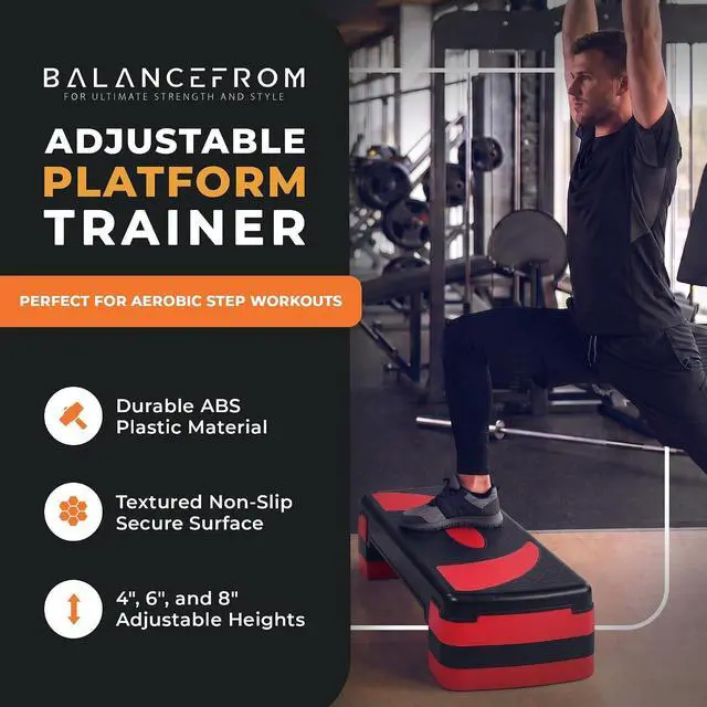 Alt view image 2 of 7 - BalanceFrom 31-inch Aerobic Step Platform Trainer with 3 Adjustable Risers