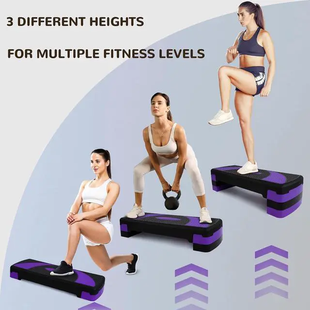 Alt view image 4 of 7 - BalanceFrom 31-inch Aerobic Step Platform Trainer with 3 Adjustable Risers