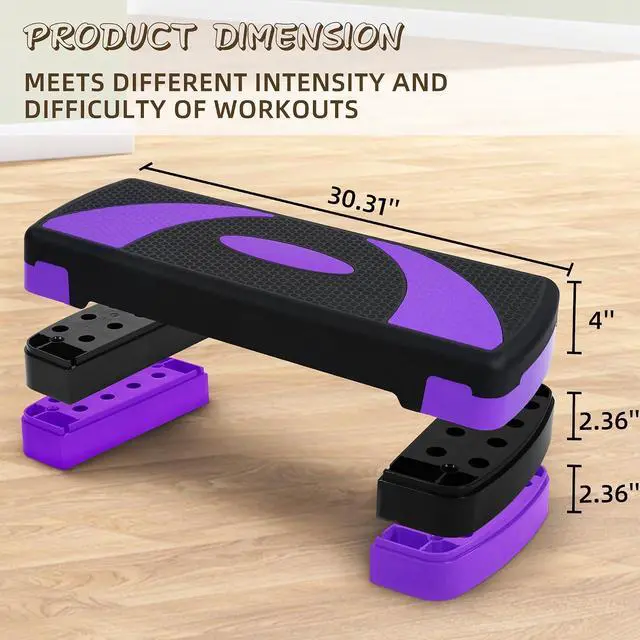 Alt view image 5 of 7 - BalanceFrom 31-inch Aerobic Step Platform Trainer with 3 Adjustable Risers