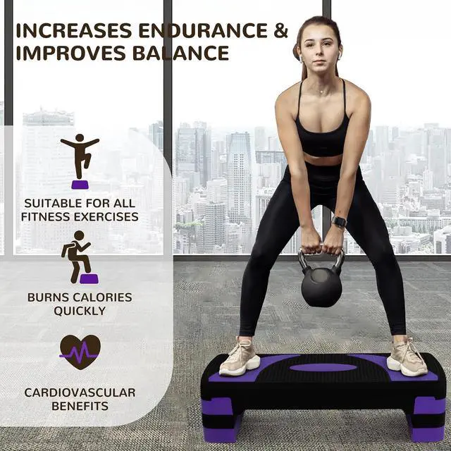 Alt view image 6 of 7 - BalanceFrom 31-inch Aerobic Step Platform Trainer with 3 Adjustable Risers