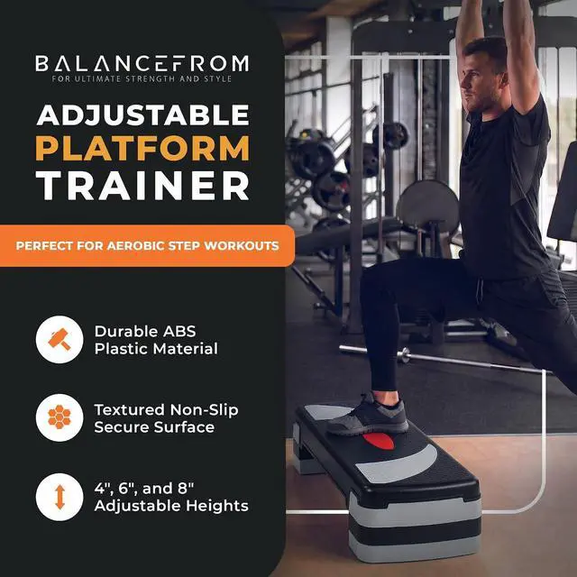 Alt view image 2 of 7 - BalanceFrom 31-inch Aerobic Step Platform Trainer with 3 Adjustable Risers