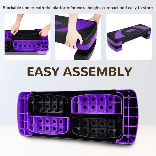 Alt view image 2 of 7 - BalanceFrom 31-inch Aerobic Step Platform Trainer with 3 Adjustable Risers