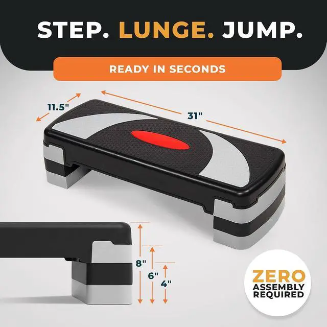 Alt view image 3 of 7 - BalanceFrom 31-inch Aerobic Step Platform Trainer with 3 Adjustable Risers
