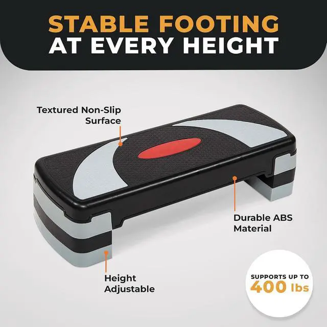 Alt view image 4 of 7 - BalanceFrom 31-inch Aerobic Step Platform Trainer with 3 Adjustable Risers