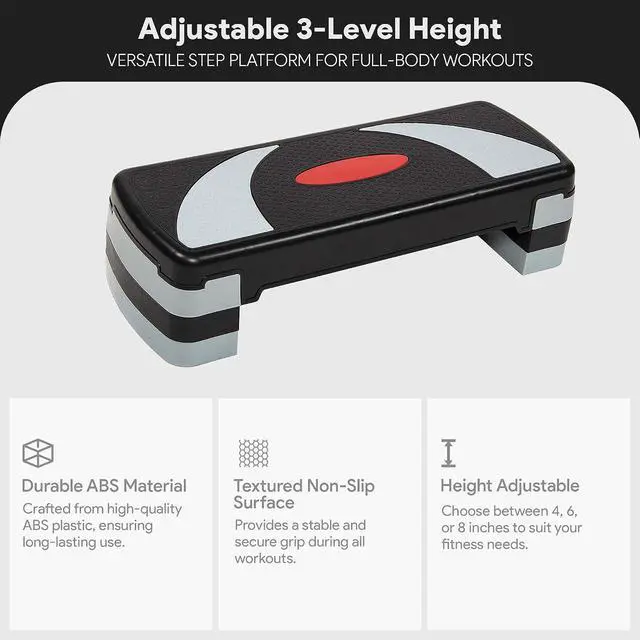 Alt view image 6 of 7 - BalanceFrom 31-inch Aerobic Step Platform Trainer with 3 Adjustable Risers