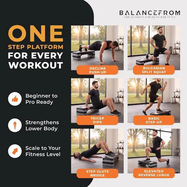 Alt view image 5 of 7 - BalanceFrom 31-inch Aerobic Step Platform Trainer with 3 Adjustable Risers