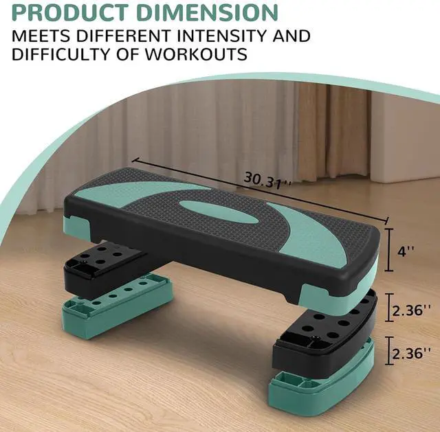 Alt view image 2 of 7 - Fitvids Workout Step Aerobic Platform 31" Exercise Step with 3 levels Adjustable Height nan