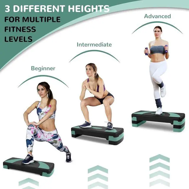 Alt view image 3 of 7 - Fitvids Workout Step Aerobic Platform 31" Exercise Step with 3 levels Adjustable Height nan