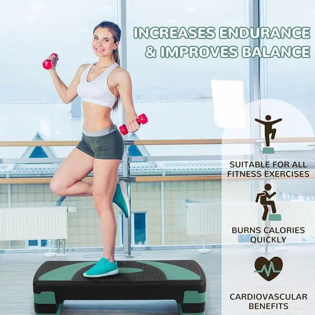 Alt view image 4 of 7 - Fitvids Workout Step Aerobic Platform 31" Exercise Step with 3 levels Adjustable Height nan
