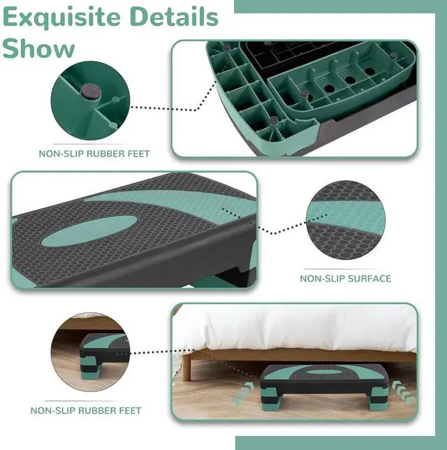 Alt view image 5 of 7 - Fitvids Workout Step Aerobic Platform 31" Exercise Step with 3 levels Adjustable Height nan