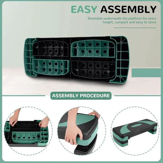 Alt view image 6 of 7 - Fitvids Workout Step Aerobic Platform 31" Exercise Step with 3 levels Adjustable Height nan