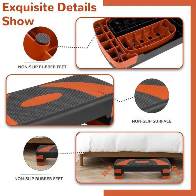 Alt view image 3 of 7 - Fitvids Workout Step Aerobic Platform 31" Exercise Step with 3 levels Adjustable Height nan