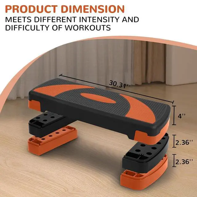 Alt view image 5 of 7 - Fitvids Workout Step Aerobic Platform 31" Exercise Step with 3 levels Adjustable Height nan