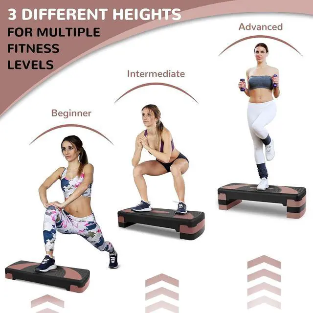 Alt view image 3 of 7 - Fitvids Workout Step Aerobic Platform 31" Exercise Step with 3 levels Adjustable Height nan