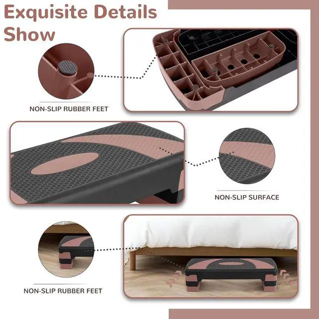 Alt view image 5 of 7 - Fitvids Workout Step Aerobic Platform 31" Exercise Step with 3 levels Adjustable Height nan