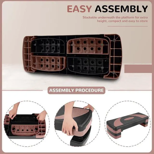 Alt view image 6 of 7 - Fitvids Workout Step Aerobic Platform 31" Exercise Step with 3 levels Adjustable Height nan