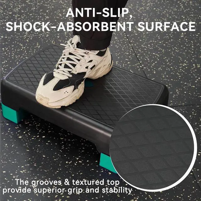 Alt view image 3 of 7 - Fitvids Aerobic Step Platform Trainer with Adjustable 2-Level Risers, 400 Pound Weight Capacity Non-Slip Exercise Stepper for Cardio, Strength, and Fitness Workouts, 18-Inch, Multiple Colors