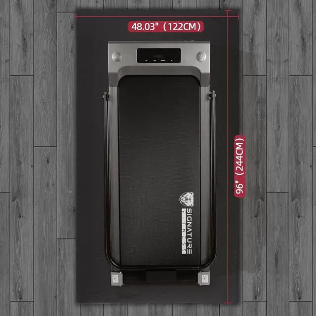 Alt view image 3 of 7 - Fitvids High Density 1/4-Inch Thick Gym Equipment Mat, Non-Slip Floor Protection for Heavy Exercise, Treadmill and Bike Mat in Multiple Sizes
