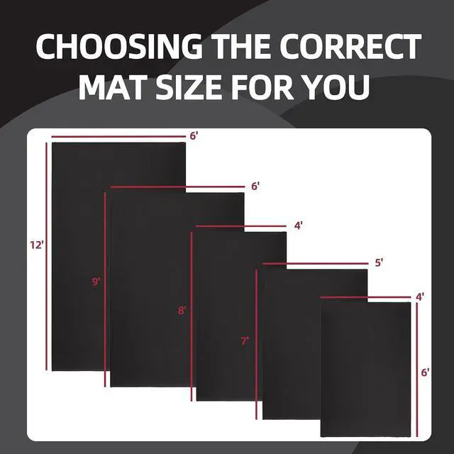 Alt view image 6 of 7 - Fitvids High Density 1/4-Inch Thick Gym Equipment Mat, Non-Slip Floor Protection for Heavy Exercise, Treadmill and Bike Mat in Multiple Sizes