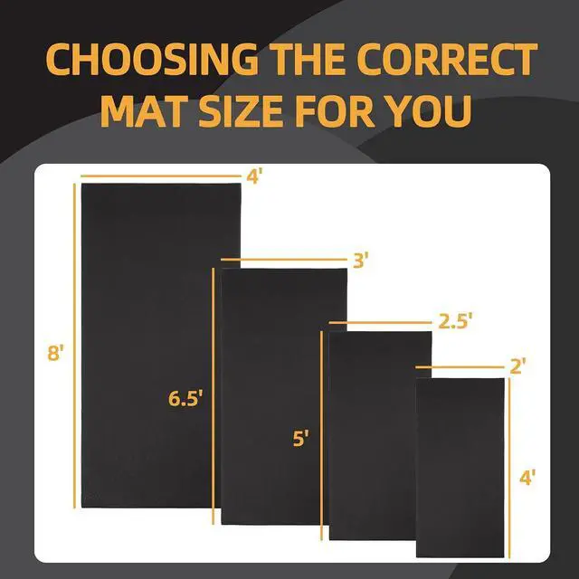 Alt view image 6 of 7 - Fitvids High Density 1/4-Inch Thick Gym Equipment Mat, Non-Slip Floor Protection for Heavy Exercise, Treadmill and Bike Mat in Multiple Sizes
