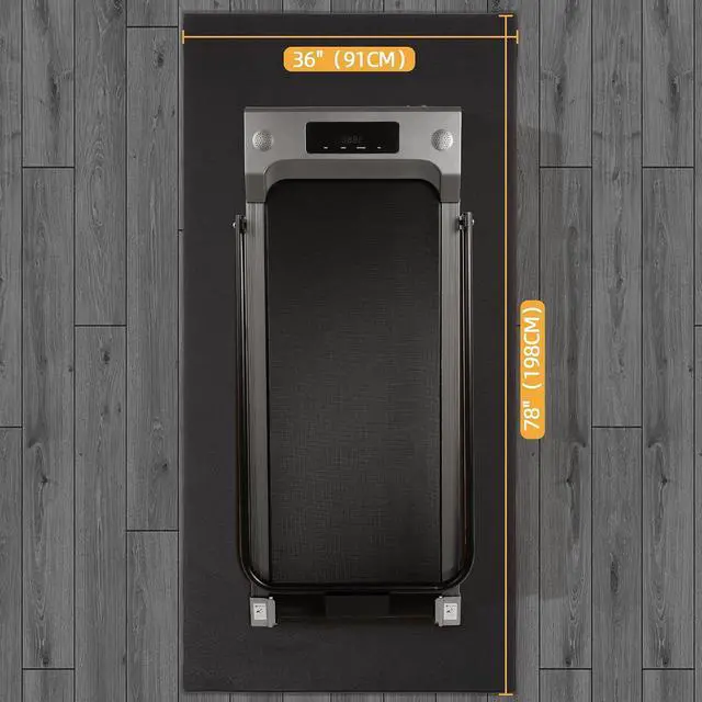 Alt view image 3 of 7 - Fitvids High Density 1/4-Inch Thick Gym Equipment Mat, Non-Slip Floor Protection for Heavy Exercise, Treadmill and Bike Mat in Multiple Sizes