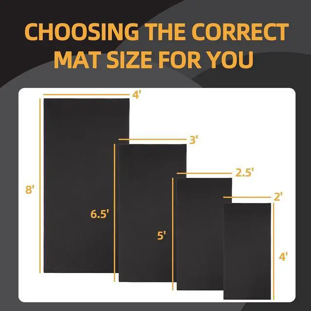 Alt view image 6 of 7 - Fitvids High Density 1/4-Inch Thick Gym Equipment Mat, Non-Slip Floor Protection for Heavy Exercise, Treadmill and Bike Mat in Multiple Sizes