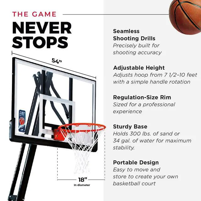 Alt view image 5 of 7 - Portable Basketball Hoop - Indoor and Outdoor Hoops Game Equipment for Backyard, Driveway, and Garage