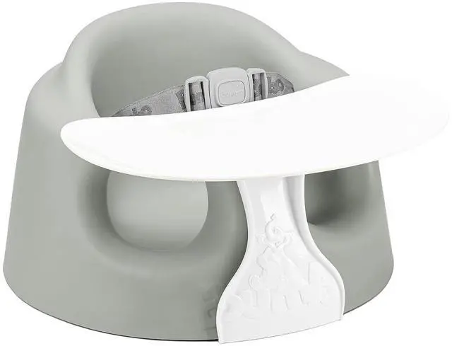 Main image of Bumbo Baby Soft Foam Floor Seat Plus+ with Tray, 3 to 12 Months, Monsoon | Comfortable Support w/Extra Leg Room Design & 3pt Adjustable Harness - Includes Tray for Infant Feeding & Play, Easy to Clean