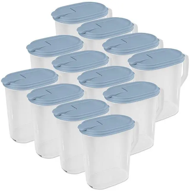Main image of Sterilite Hinged Pitcher with Handle for Home & Kitchen, 1 Gallon, 12-Pack | Clear Plastic Pitchers and Drink Containers for Serving Water, Tea, Lemonade, Coffee, Soda, and Other Beverages