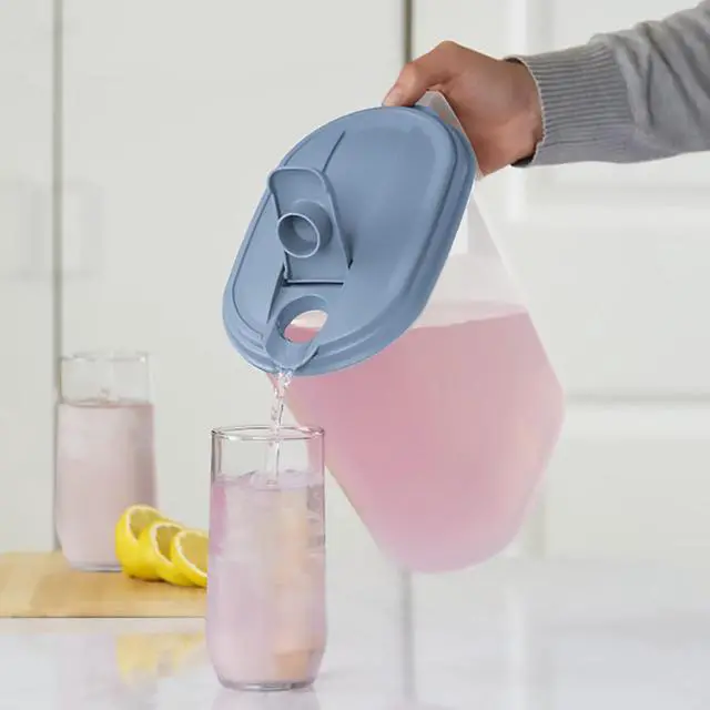 Alt view image 4 of 7 - Sterilite Hinged Pitcher with Handle for Home & Kitchen, 1 Gallon, 24-Pack | Clear Plastic Pitchers and Drink Containers for Serving Water, Tea, Lemonade, Coffee, Soda, and Other Beverages