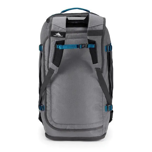 Alt view image 6 of 7 - High Sierra Fairlead Convertible Duffel Bag, Lightweight and Durable Weekender Duffel, easily converts into backpack, 64L Capacity, Steel Gray/Mercury/Blue